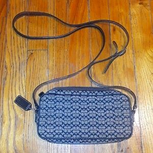 Coach Black Leather Mini Crossbody Bag 8.5x5